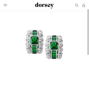 DORSEY - CRAWFORD, BAGUETTE AND ASSCHER NANO CRYSTAL EMERALD EARRINGS